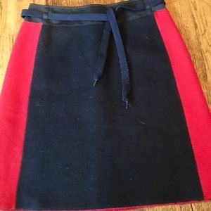 Miu Miu Wool Blue and Red Skirt